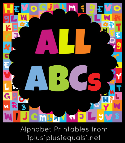 Colored pattern with letters of alphabet