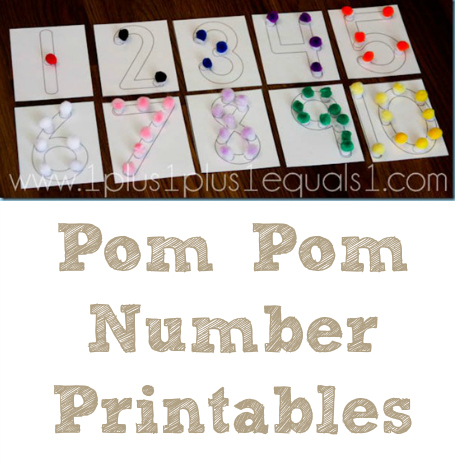Preschool Printables ~ Pom Pom Numbers