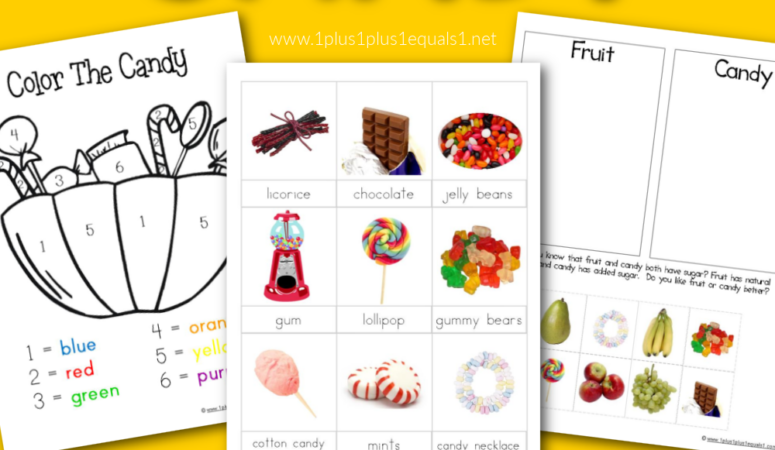 Candy Preschool Pack ~ Free Printables!