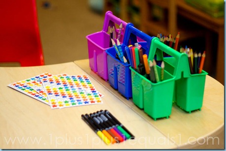 Color Coded Homeschool Supplies