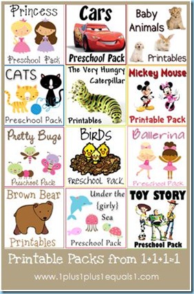 Preschool, Tot, and Kindergarten Printable Packs