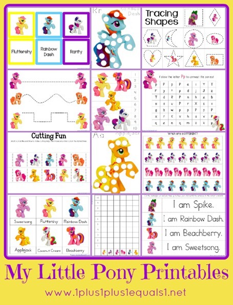 My Little Pony Printables - 1+1+1=1