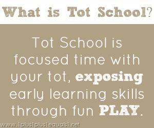 What is Tot School ~ exposing early learning skills through play.