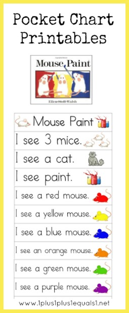 Mouse Paint Pocket Chart Printables