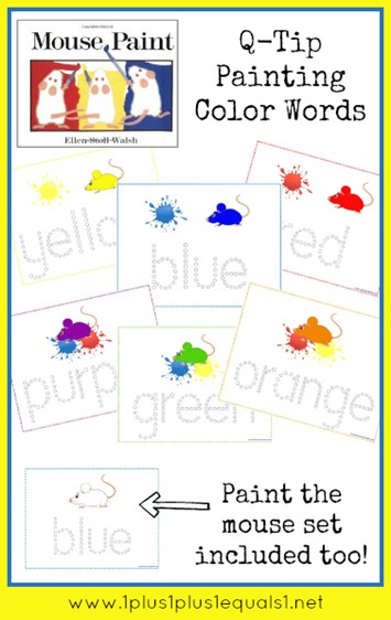 Mouse Paint Q Tip Painting Color Words