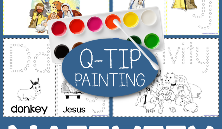 Christmas Nativity Q-Tip Painting