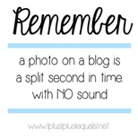 A photo on a blog is a split second in time with NO sound