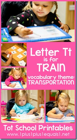 Tot School Printables T is for Train