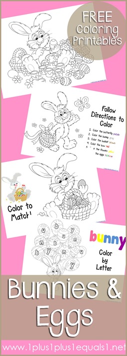 Just Color Bunnies and Eggs