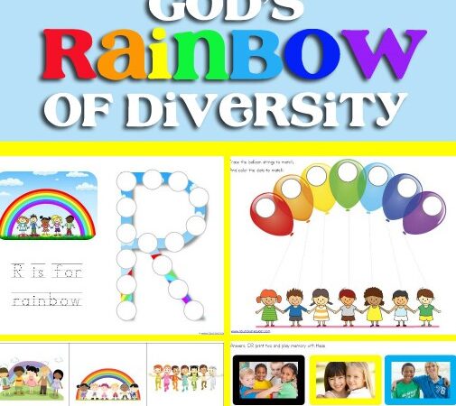 God’s Rainbow of Diversity Printables