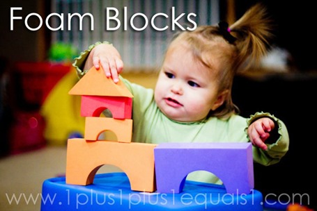 Tot School Ideas 18-24 Months -- Foam Blocks