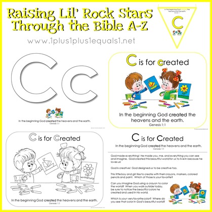Bible Verse Printables Letter C is for Created