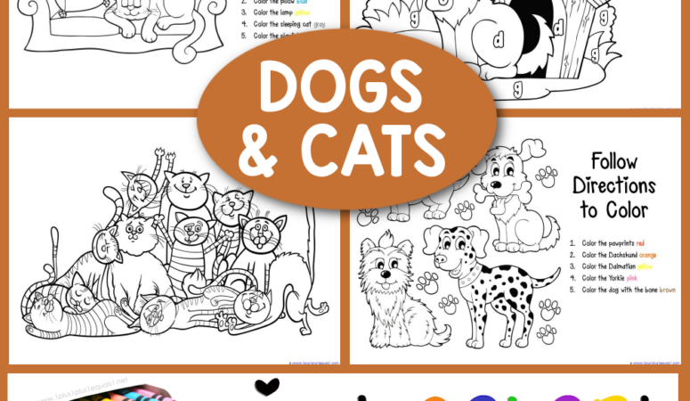 Cats and Dogs Coloring Printables