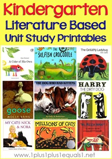 Kindergarten Literature Unit Printables