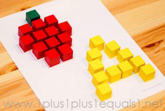 A is for Apple Activity Using Cubes 