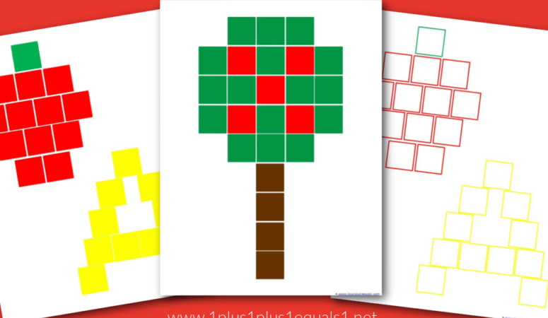 Apple Activity with Cubes ~Free Printables
