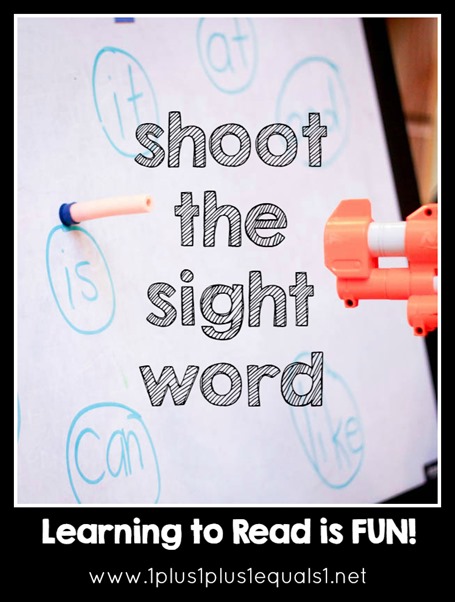 Shooting Sight Words with a Nerf Gun!  Great Word Fun for Kids!