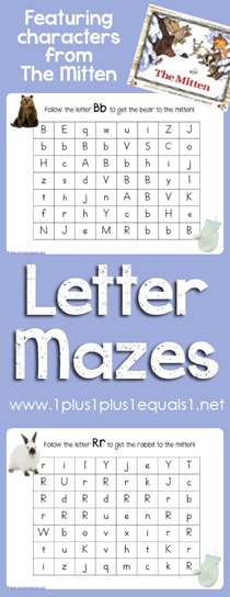 The Mitten Letter Mazes