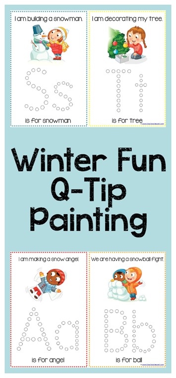 Winter Fun Q-Tip Painting Printables