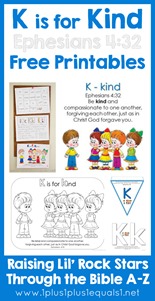 Bible Verse Printables Letter K is for Kind Ephesians 432
