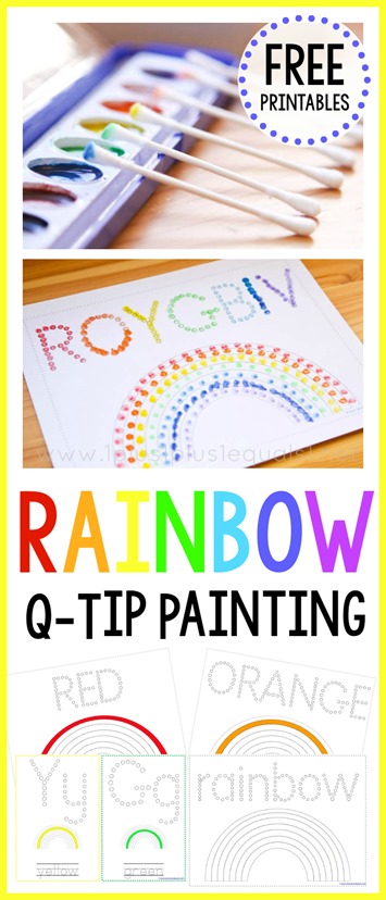 Rainbow Q-Tip painting