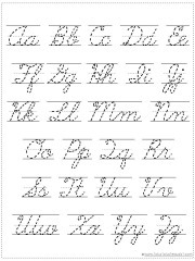 alphabet in cursive printable chart