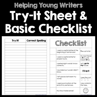 Try-It Sheet and Basic Writing Checklist for Young Writers