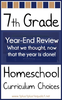 7th Grade Homeschool Curriculum Choices Year-End Review