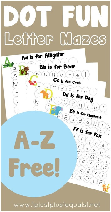 Dot Fun Letter Mazes A-Z Free