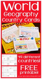World Geography Country Printables Free Cards 