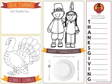 Printable Thanksgiving Placemat for Kids