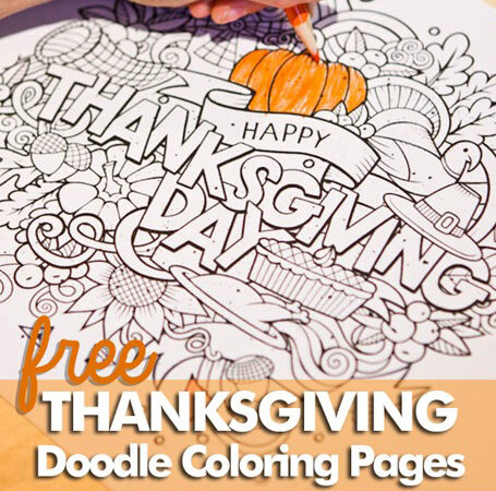 Thanksgiving Doodle Coloring Pages