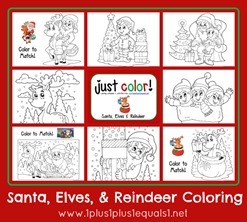 Christmas Coloring ...Santa Elves and Reindeer