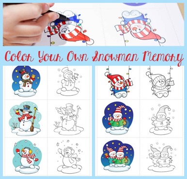 Color Your Own Snowman memory FB