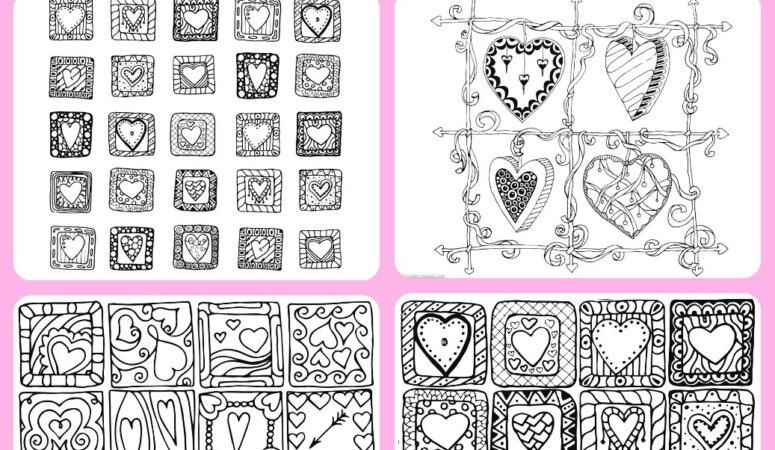Heart Doodle Coloring Pages