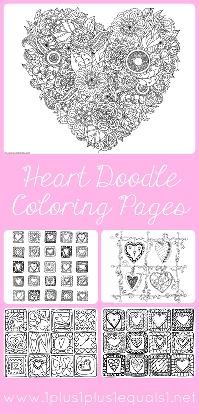 Heart Doodle Coloring Pages