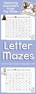 The Mitten Letter Mazes