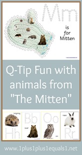 The Mitten Q-Tip Painting Printables