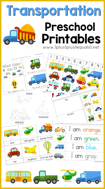 Transportation Preschool Printables