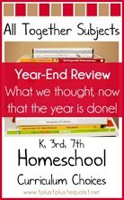 All Together Subjects Homeschool Curriculum Choices Year-End Review