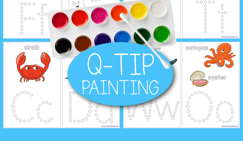 Ocean Animals Q-Tip Painting Printables