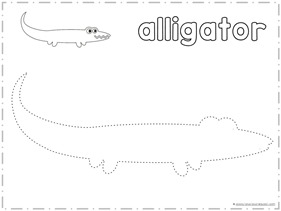 Finish the Picture Trace and Draw an Alligator