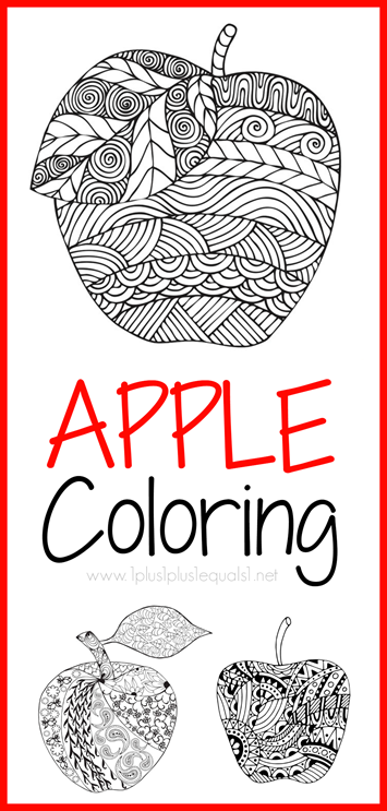 fall apple coloring page