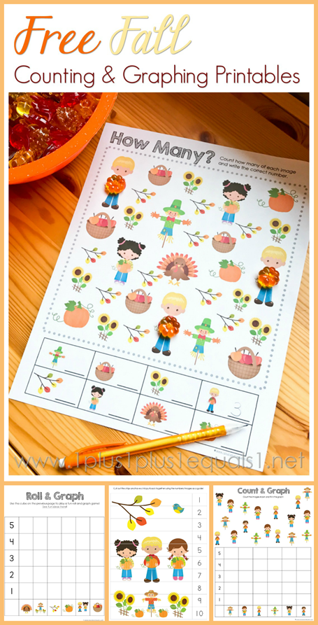 Free Fall Counting and Graphing Printables