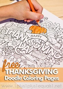 Thanksgiving Doodle Coloring Pages