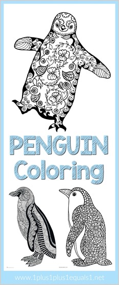 Penguin Doodle Coloring Pages
