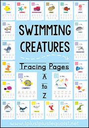 Swimming Creatures Tracing A to Z