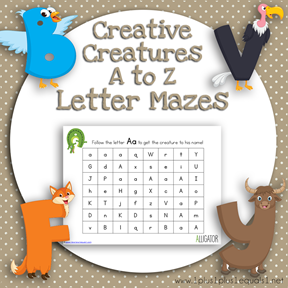 Creative Creatures A to Z Letter Mazes TN
