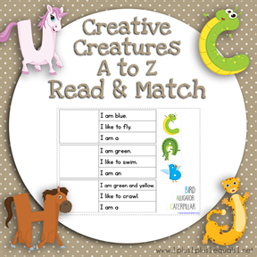 Creative Creatures A to Z Read and Match TN