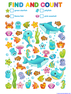 Ocean Animals Count and Color (5)